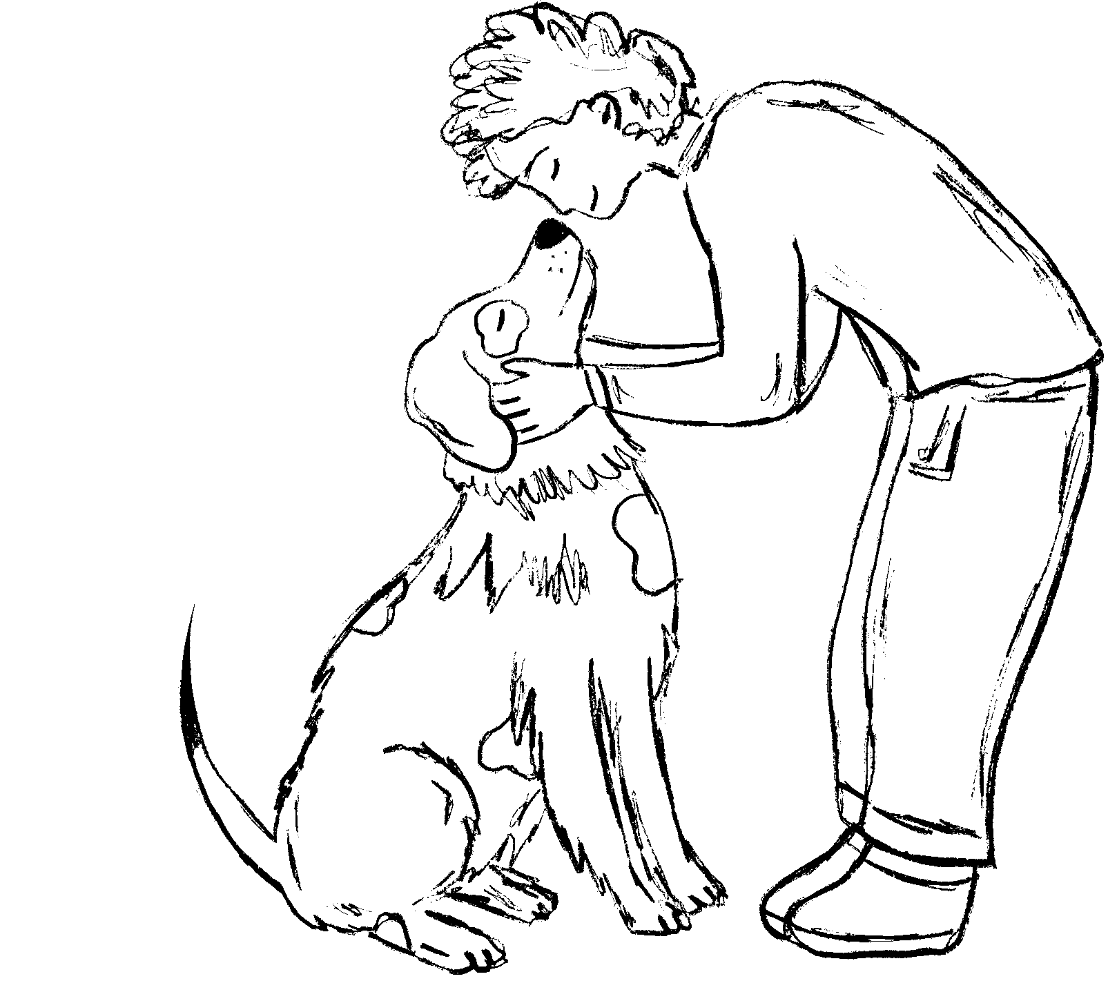 image animé maitre avec son chien